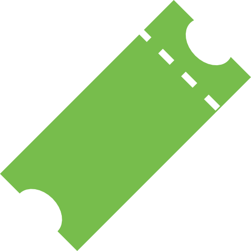 Flat green ticket icon