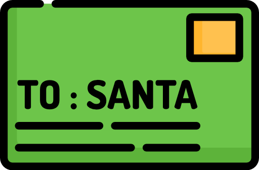 Post card with a stamp and destination To: Santa
