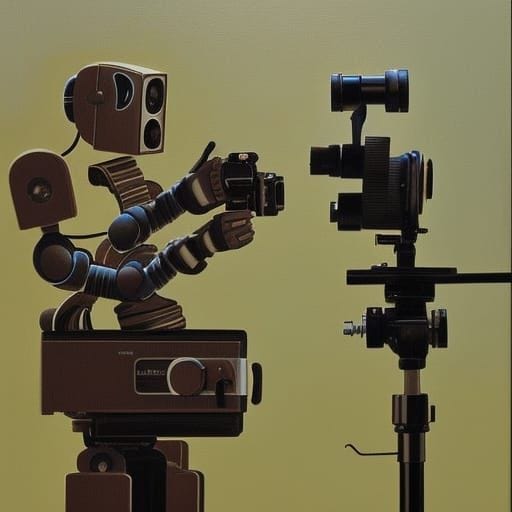 A robot using a movie camera