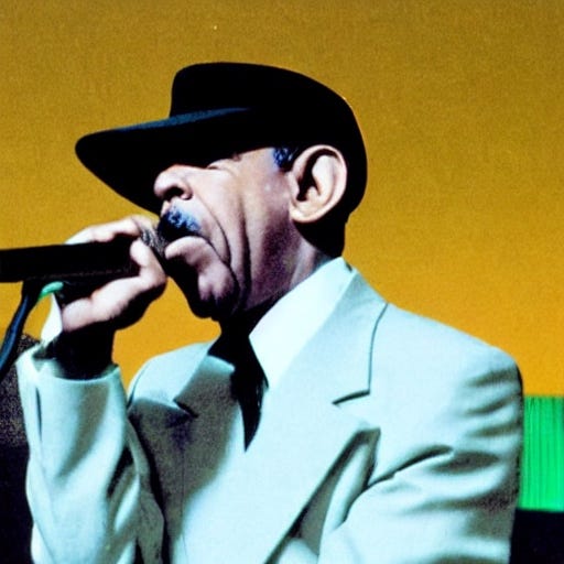 ai generated image of scatman singing