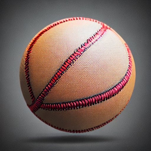 A sportsball that looks like a mix of a basketball, baseball, football, and soccer ball.