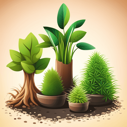 Illustration showing multiple plants