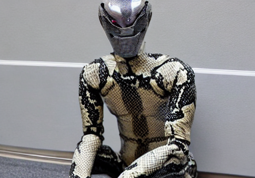 A Shiny Transformer robot in a snake skin suit