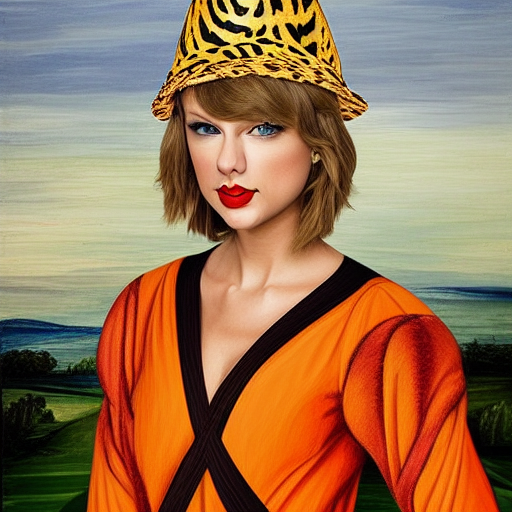 Tiger Swift wearing a tigerprint cone hat