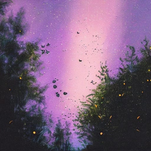 a night sky full of fireflies