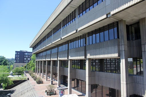 Front of Schmitz Hall.