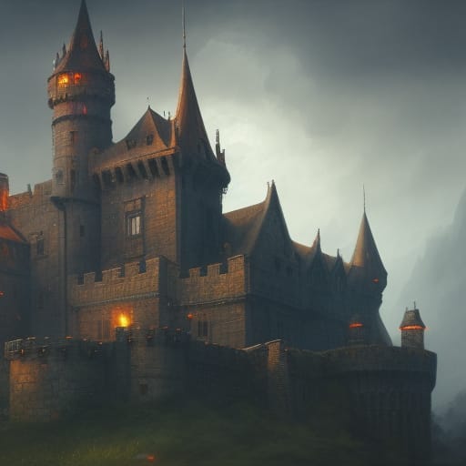 Large medieval castle.