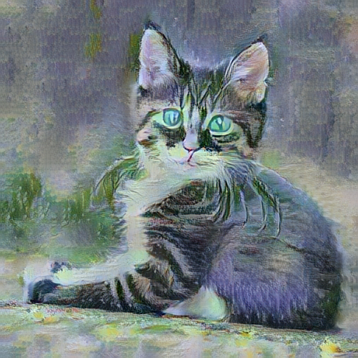 A cute cat stylized with Monet’s Nymphéas painting, Image by author