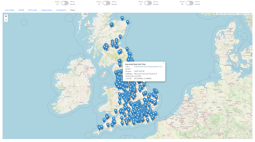 A map of OpenActive activity data