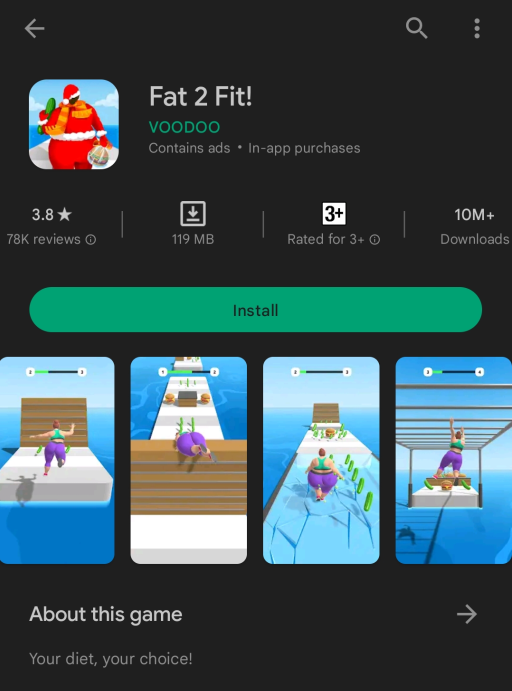 A game on Google Play store