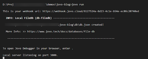 run npm run tsc and then run jovo run command to start the project.