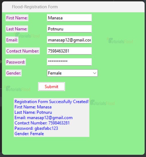 Tkinter Simple registration form