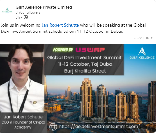 Global DeFi Investment Summit Dubai