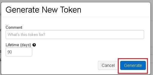 Configure access token & click ‘Generate’