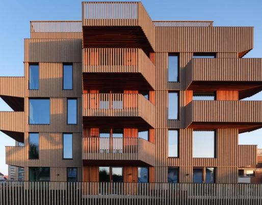 Norwegian Residential Building Built by CLT. Image by: https://build-up.ec.europa.eu/en/resources-and-tools/case-studies/cross-laminated-timber-building-norway.