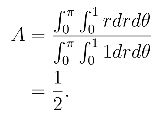 Equation for average infintesimal area