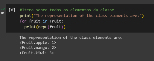 Itera sobre todos os elementos da classe