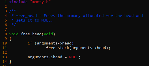 free the linked list starting from the head