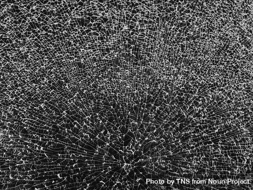 Shattered windshield