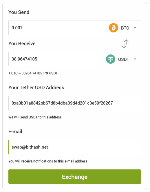 BitHash Exchange BTC USDT