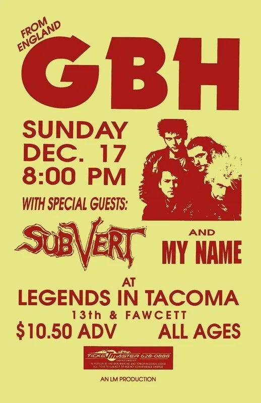 G.B.H at Legends in 1989