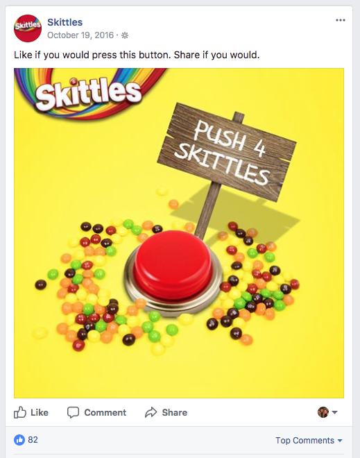 social media examples skittles facebook