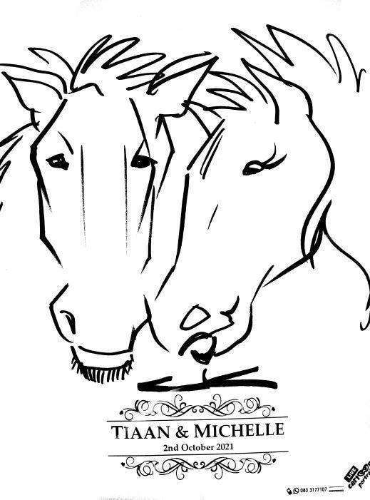 A sketch of horse faces