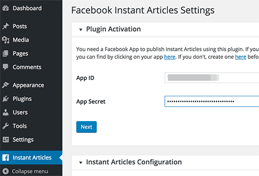 plugin settings