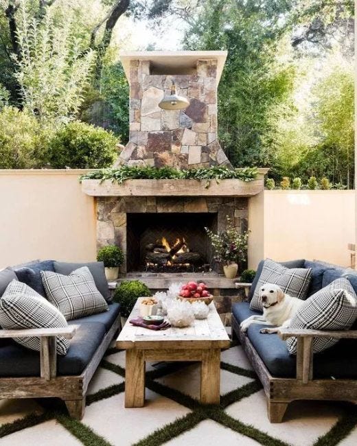 American Backyard Fireplace