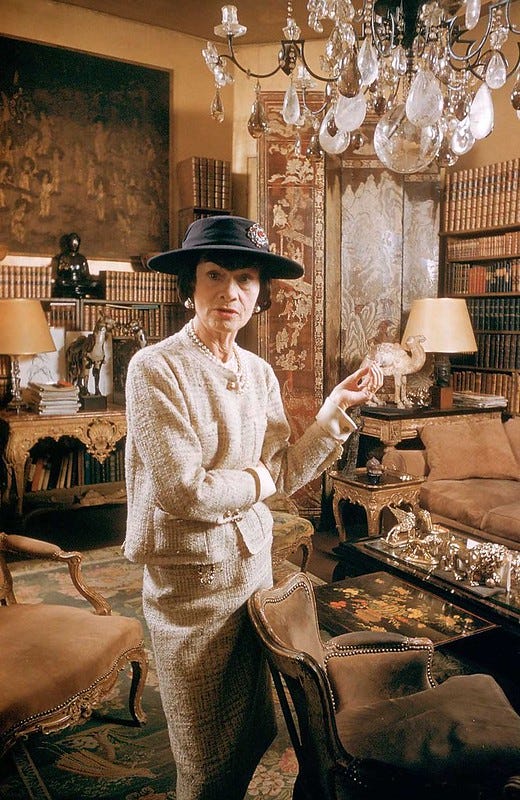 Coco Chanel in her Paris apartment, 1959