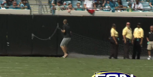 Jaguars Fan Runs On Field for 55 seconds