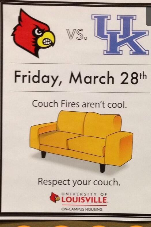 Louisville Couch Fire Warning
