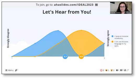 Screenshot of an AHA slide with the text “Let’s hear from you!”.