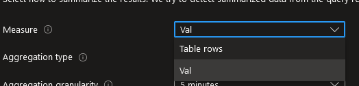 Choose ‘Val’ to get the amount of free space as a value we can test.
