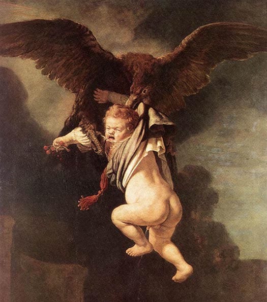 Painting by Rembrandt, Rape of Ganymede