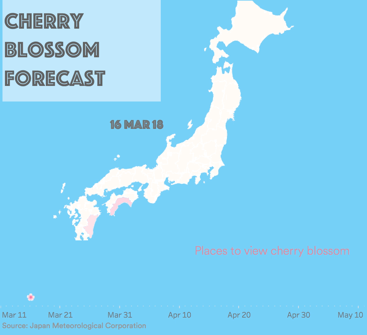 Mapping cherry blossom. Today I did a simple animated map to… | by Hannah  Yan Han | Medium