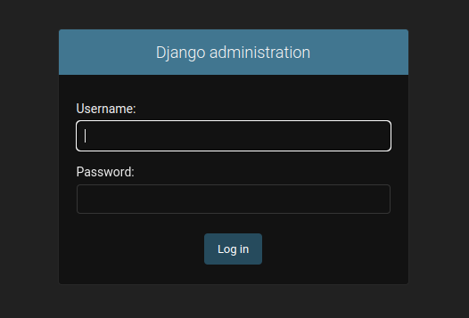 Django admin interface, to login using credentials as superuser