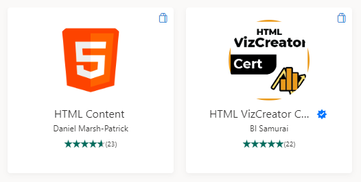 HTML Content visual and HTML VizCreator custom visuals