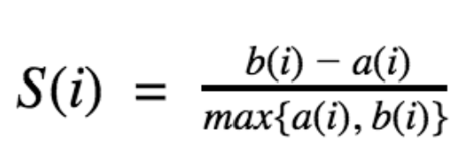 value closer to 1 indicates ideal clustering, 0 denotes inflection point, -1 represents incorrect clustering