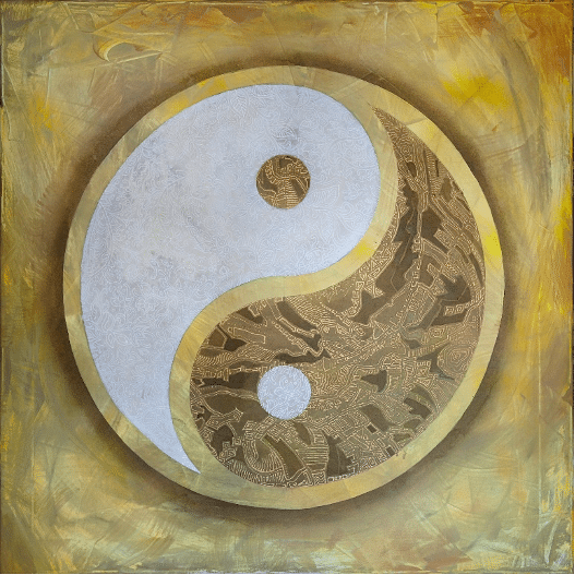 Golden Yin and Yang image