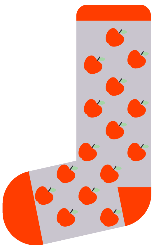 animated graphic of the apple sock pattern