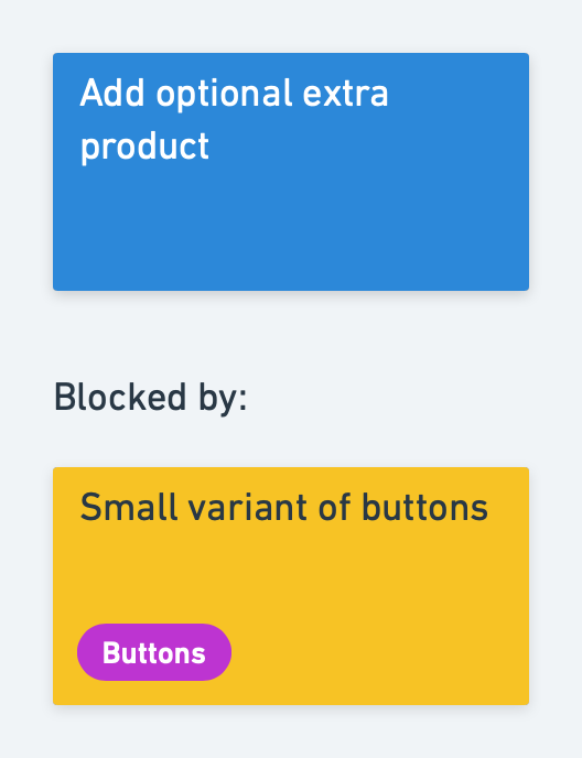 Small variant of buttons ticket is linked to and blocking the ticket for add optional extras