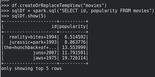 spark sql api