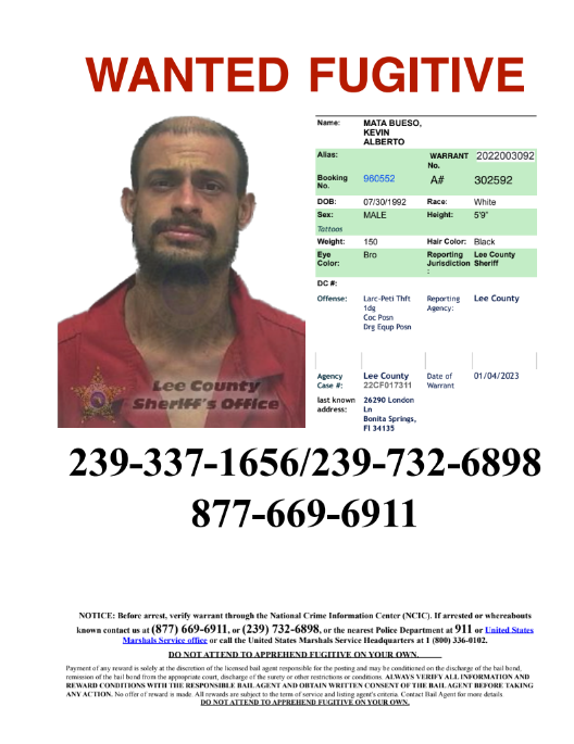 Kevin Alberto Mata Bueso -WANTED FUGITIVE