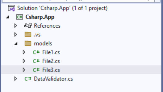 In one single click, Created all three files under the model’s folder