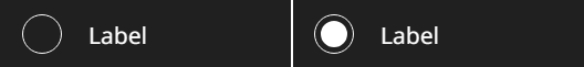 The left side of the image shows a radio button where the central dot hasn’t been correctly drawn and is invisible. On the right side this shows up correctly as a white dot inside a white ring, on a black background.