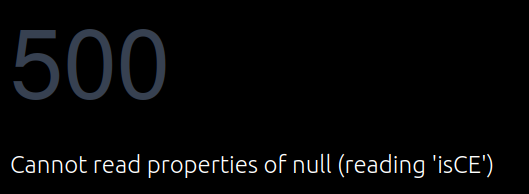 Error 500 from importing without exposing Vue. You can read: Cannot read properties of null (reading ‘isCE’)