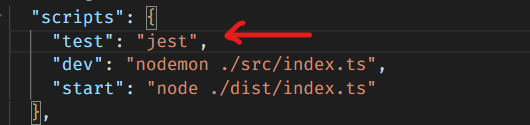 change the package.json file script to have test: jest