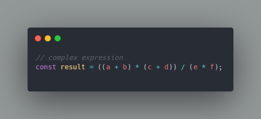 An example of a complex expression code