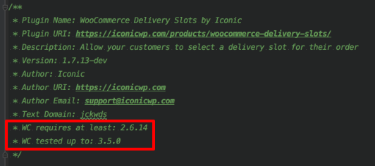 WooCommerce Extension - Plugin Compatibility Header